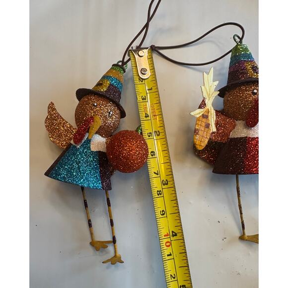 Pier One Glitter Pumpkin Ornament Tree Fall Thanksgiving Centerpiece 12”T - Picture 6 of 8